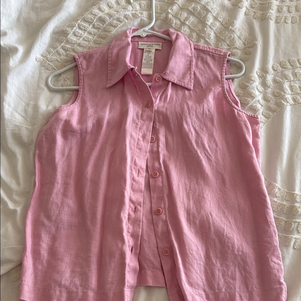Jones New York Pink Sleeveless Top